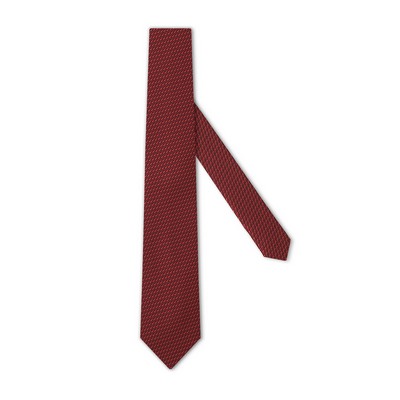 Poly Woven Necktie - Tonal waves - Red