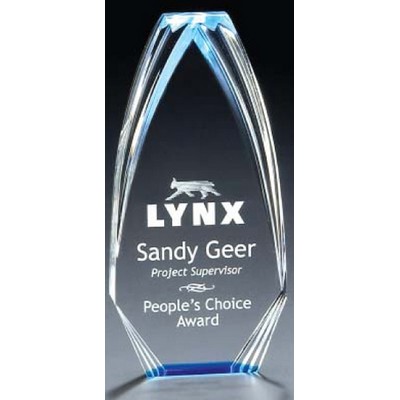 Blue Diamond Obelisk Award w/ Mirror Bottom & Reflective Top (3 1/2"x 9")