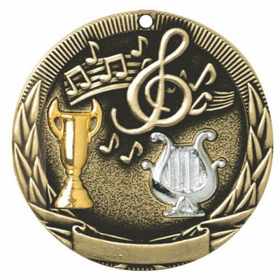 Music, Tri-Colored Medal, 2"