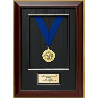 Custom Sculptured Mahogany Shadow Box Award Frame