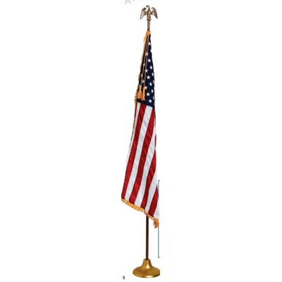 11' Gold Aluminum Pole Deluxe Indoor Display Set w/Nylon Flag (5'x8')