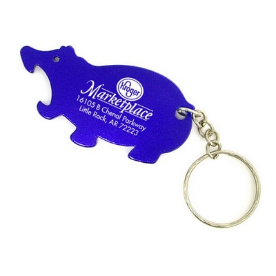 Hippo Aluminum Bottle Opener w/Key Chain (2 Week Production)