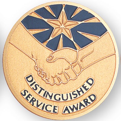 2" Distinguished Service Award Etched Enameled Medallion Insert Disc