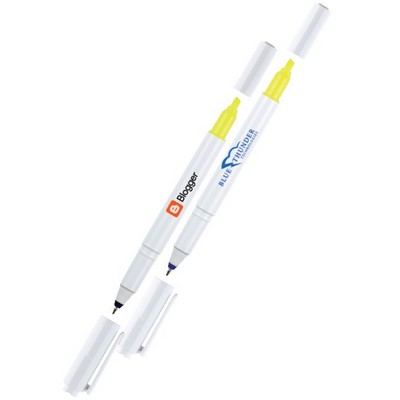 Uni-Ball White Ball Pen / Highlighter Combo