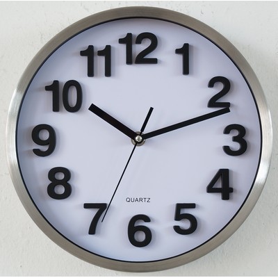 10" Stainless Steel Deluxe White Dial Wall Clock