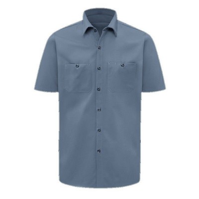 Red Kap™ Men's Short Sleeve Wrinkle Resistant Cotton Work Shirt - Postman Blue