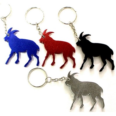 Goat Shape Aluminum Bottle Opener w/Keychain