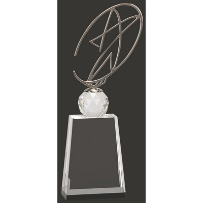 Silver Star Crystal & Metal Award S - 10'' h