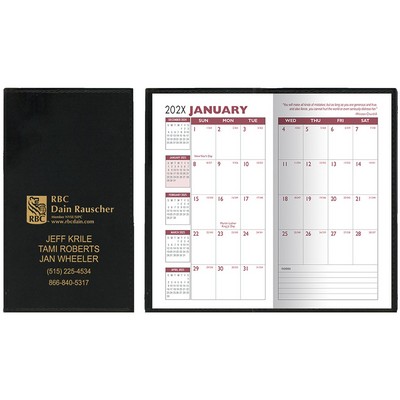 Soft Cover Vinyl Sewn Ireland Monthly Planner / 2 Color Insert