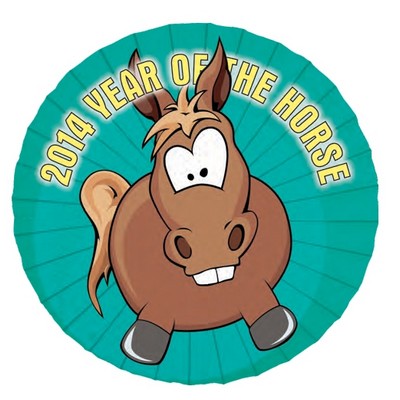 2014 Year of the Horse Round Maxi-Magnet w/ Button Magnet (8 Square Inch)