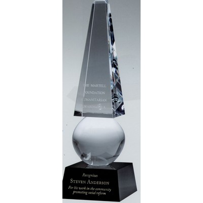 Small Monumental Obelisk Glaze Optical Crystal (9"x2 3/4"x2 3/4")