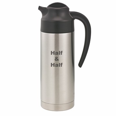 SteelVac™ 1.0 Liter Etched Stainless Creamer Carafe (Half & Half)