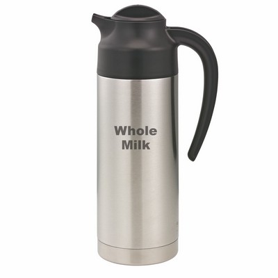 SteelVac™ 1.0 Liter Etched Stainless Creamer Carafe (Whole Milk)