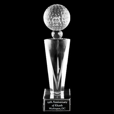 Solid Crystal Engraved Award - 12" extra large - Elegante Globe