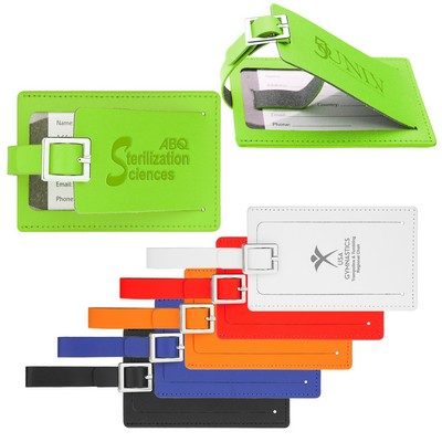 Traveler Bond Leather Luggage Tag - Lime Green