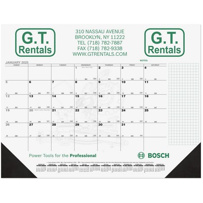 Black Calendar Desk Pad w/One Color Imprint