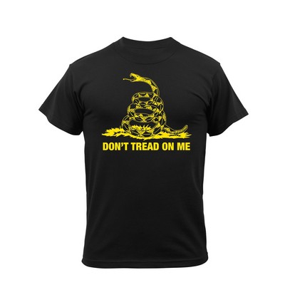 Military Vintage Black Don't Tread On Me T-Shirt (2XL)