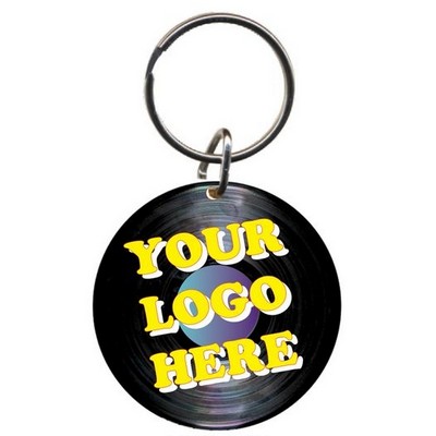 33 RPM LP/Album Gift Shop Keychain w/Mirrored Back (4 Square Inch)