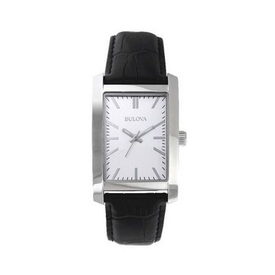 Bulova Women's Corporate Collection Black Leather Strap Watch