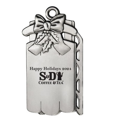 Pewter Finish Sled Ornament