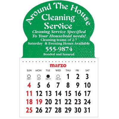 Designer Shaped Kwik-Stik Textured Vinyl Spanish Calendar w/ Oval Top