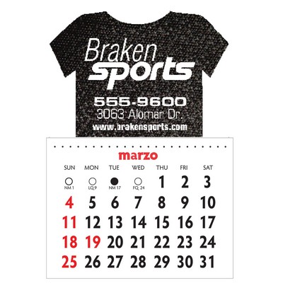 Designer Shaped Kwik-Stik Textured Vinyl Spanish Calendar w/ T-Shirt Top