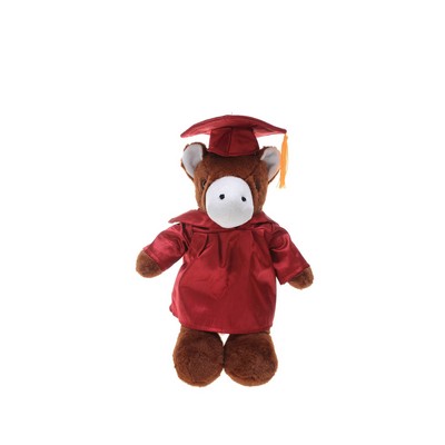 Soft Plush Horse in Graduation Cap & Gown Stuffed Animal