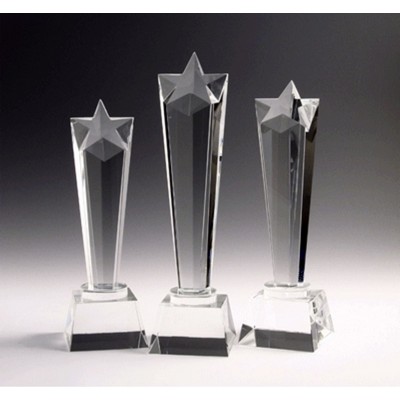 Star Tower Optic Crystal Award (3"x11")