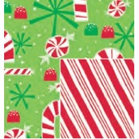 Reversible Contempo Canes Christmas Gift Wrap (833')