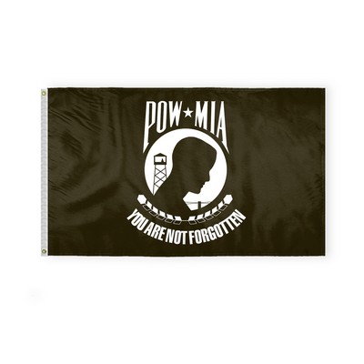 POW MIA Flags 3x5 foot (black & white)