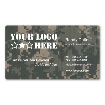 Camo Business Card Magnet - 3.5" x 2" - 20 mil