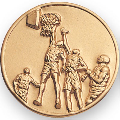 2" Basketball Male Stamped Medallion Insert Disc