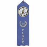 2nd Place Stock Red Satin Ribbon w/2" Space for Mylar Hologram Medallion