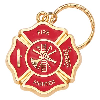 1¾" Fire Fighter Enameled Keyring