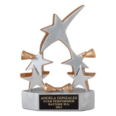 8-3/8" Silver Cheerleader 5-Star Award