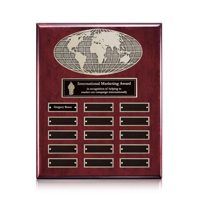 World Perpetual Plaque (Vert) - Rosewood 15 Plate