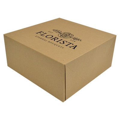 Pinstripe Kraft Giftware Box (12"x12"x5.5")