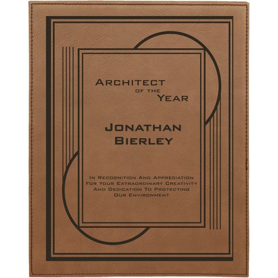 Dark Brown Leatherette Recognition Plaque (10 1/2"x13")