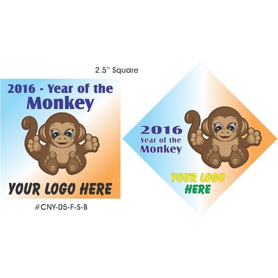 Chinese New Year/2016 Monkey Badge (2.5" Square)