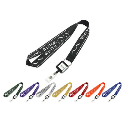 Lanyard 1"x36" Polyester Screen Printed with Custom Badge Reel