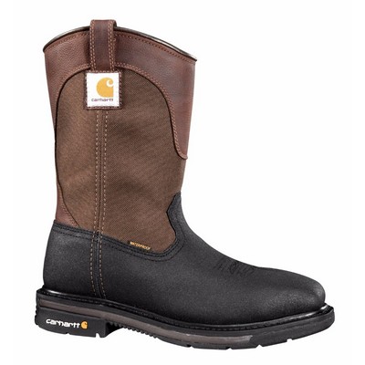 11" Carhartt® Men's Brown & Black Rugged Flex® Square Steel Toe Waterproof Wellington Boots