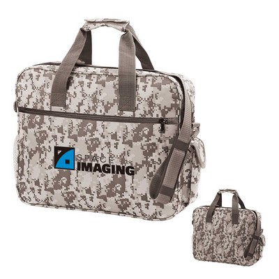 Digital Camo Briefcase Messenger Bag