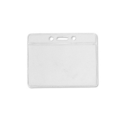 Horizontal Top Load Color Bar Badge Holder - Clear