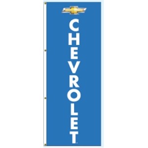 Single Faced Free Flying Drape Flags (Center Panel - Chevrolet® - Blue) (3' x 8')