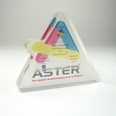 Cut Out Flat Triangle Lucite® Embedment Award (6" x 5 1/4" x 1")