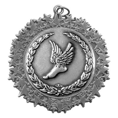 Stock Star Border 2 3/4" Medal- Track Winged Foot