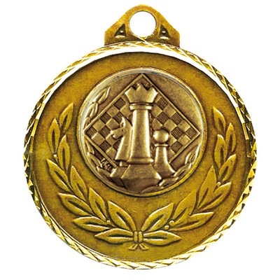 Stock Diamond Wreath 2" Medal -Chess