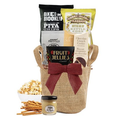 Gourmet Snacks in Jute Basket