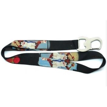 Heat Transfer Printed Polyester Lanyard w/Bottle Opener