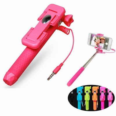 Mini colorful wired selfie stick